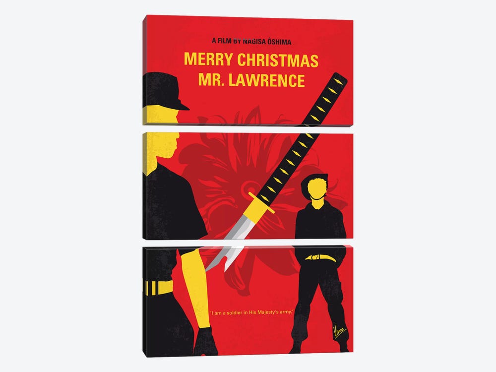 Merry Christmas Mr Lawrence Minimal Movie Poster by Chungkong 3-piece Canvas Art