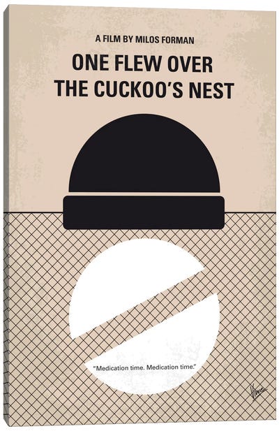 One Flew Over The Cuckoo's Nest Minimal Movie Poster Canvas Art Print - Minimalist Movie Posters