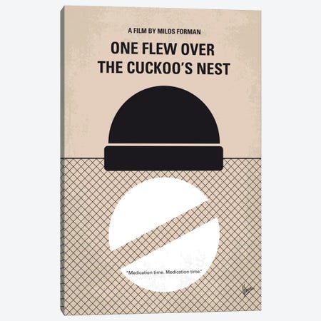 One Flew Over The Cuckoo's Nest Minimal Movie Poster Canvas Print #CKG12} by Chungkong Canvas Artwork
