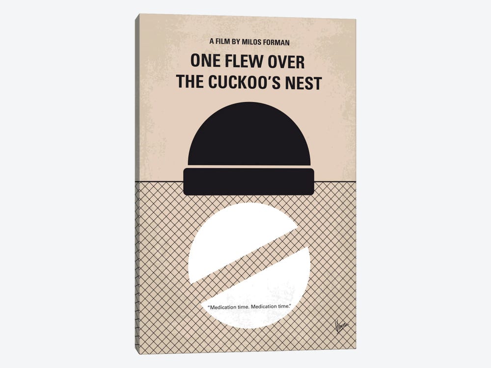 One Flew Over The Cuckoo's Nest Minimal Movie Poster by Chungkong 1-piece Canvas Art
