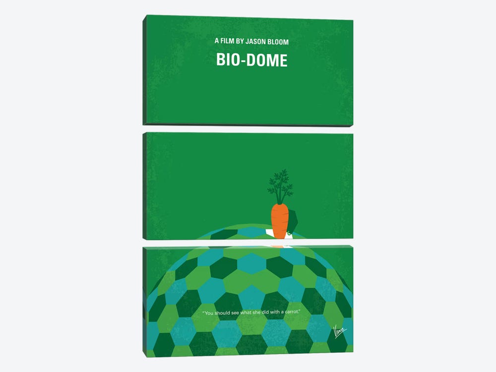 Bio-Dome Minimal Movie Poster by Chungkong 3-piece Canvas Art Print