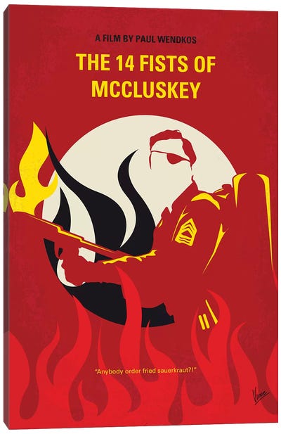 The 14 Fists Of Mccluskey Minimal Movie Poster Canvas Art Print - Minimalist Posters