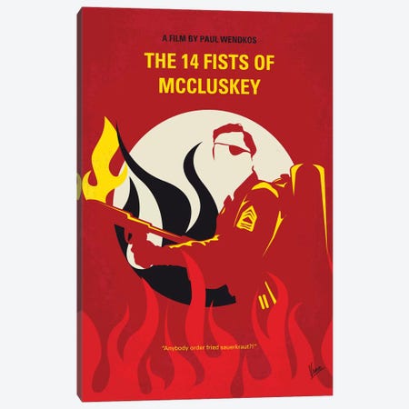 The 14 Fists Of Mccluskey Minimal Movie Poster Canvas Print #CKG1302} by Chungkong Canvas Art Print