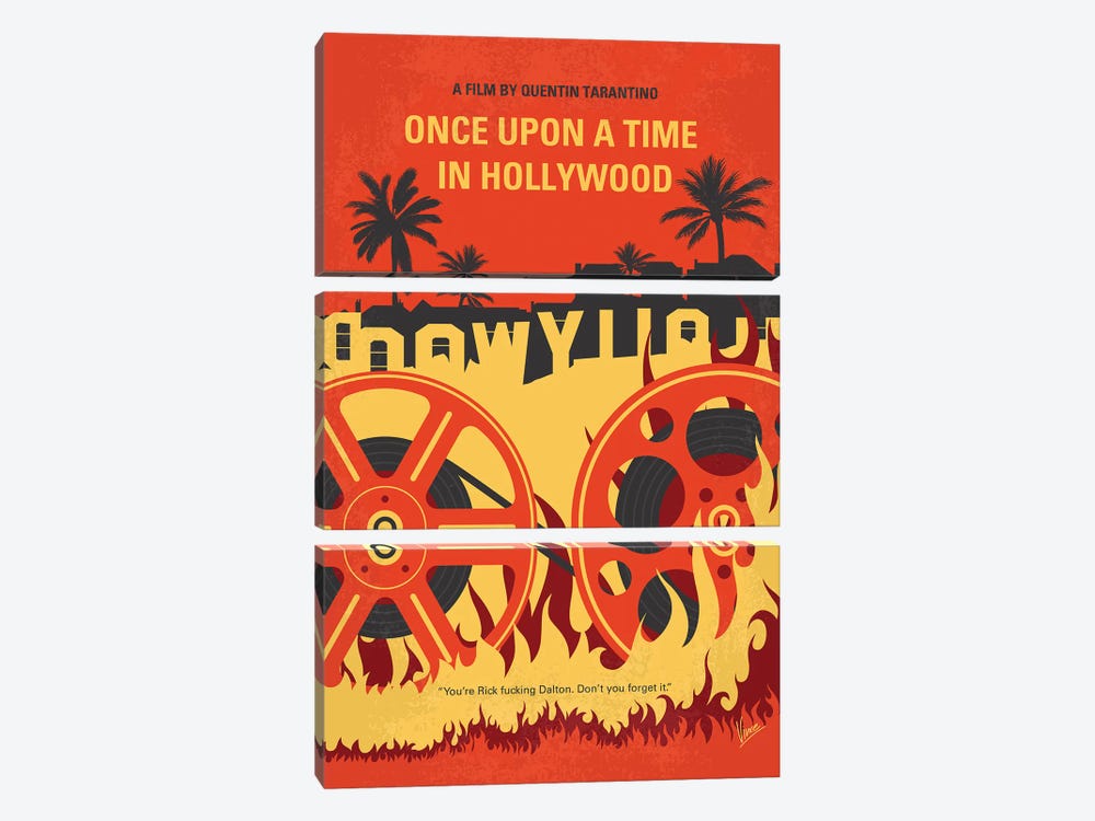 Once Upon A Time In Hollywood Minimal Movie Poster by Chungkong 3-piece Canvas Art Print