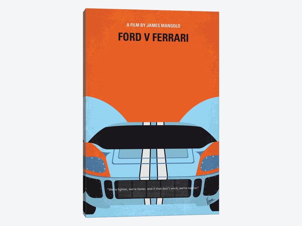 Ford V Ferrari Minimal Movie Poster by Chungkong 1-piece Canvas Artwork