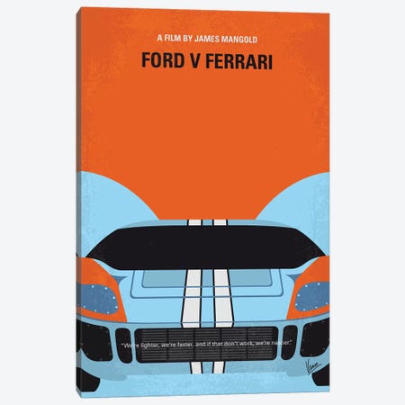 Ford V Ferrari Minimal Movie Poster Canvas Print #CKG1305} by Chungkong Canvas Wall Art