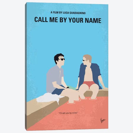 Call Me By Your Name Minimal Movie Poster Canvas Print #CKG1308} by Chungkong Canvas Print