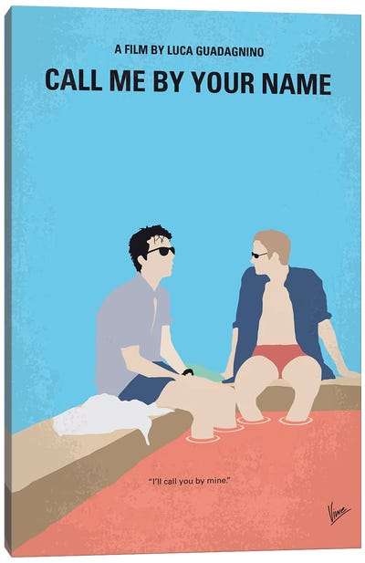 Call Me By Your Name Minimal Movie Poster Canvas Art Print - Romance Movie Art