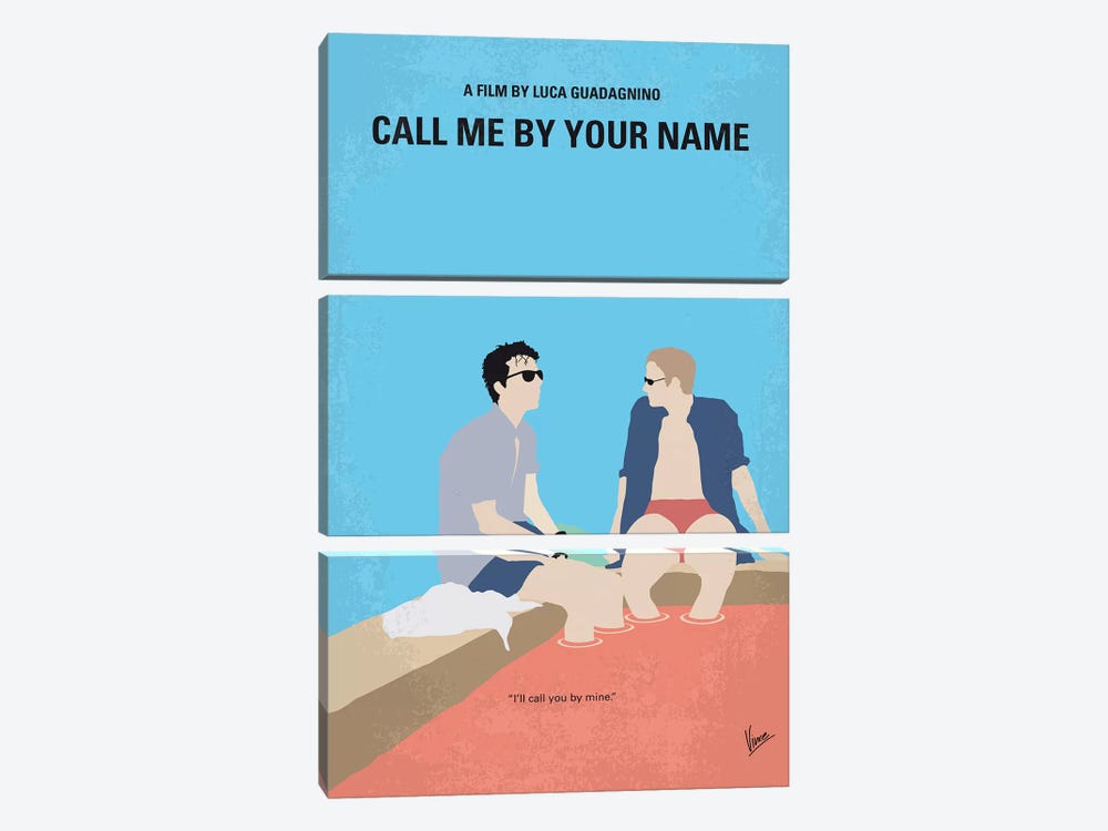 Call Me By Your Name Minimal Movie Poster by Chungkong 3-piece Canvas Print