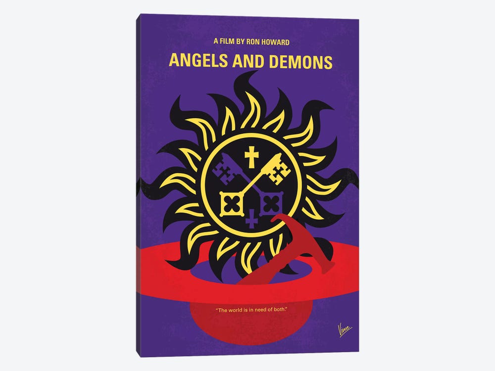 Angels And Demons Minimal Movie Poster by Chungkong 1-piece Canvas Art