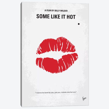 Some Like It Hot Minimal Movie Poster Canvas Print #CKG130} by Chungkong Art Print