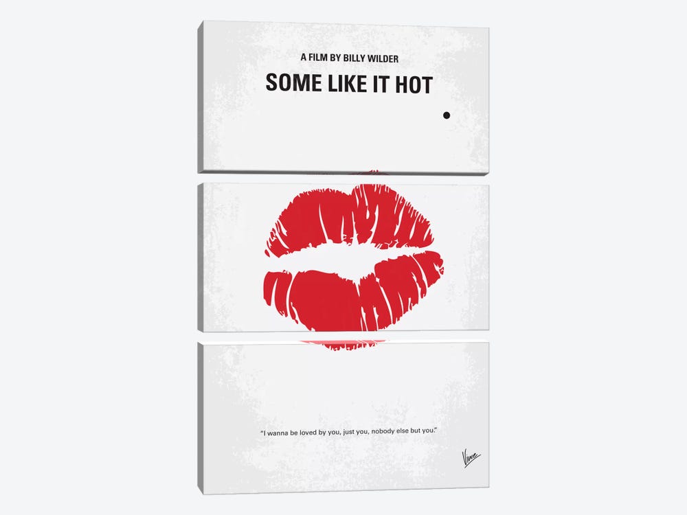 Some Like It Hot Minimal Movie Poster by Chungkong 3-piece Canvas Art Print