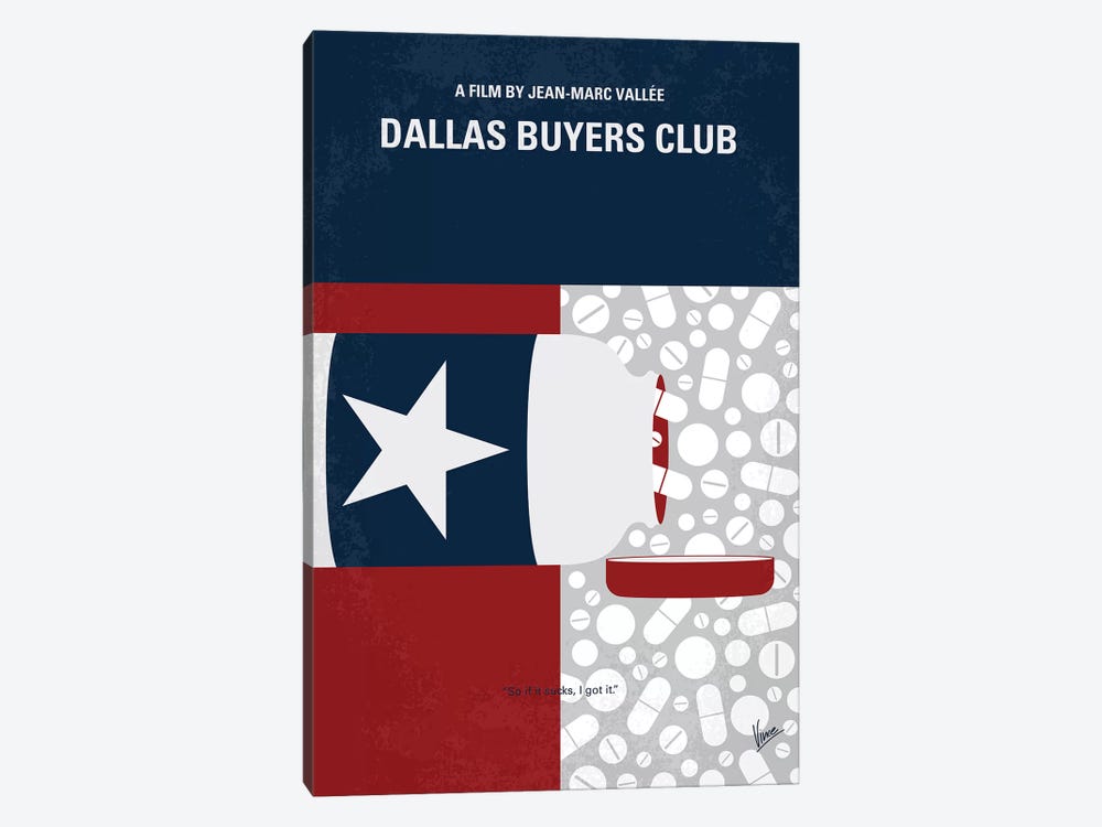 Dallas Buyers Club Minimal Movie Poster by Chungkong 1-piece Canvas Wall Art