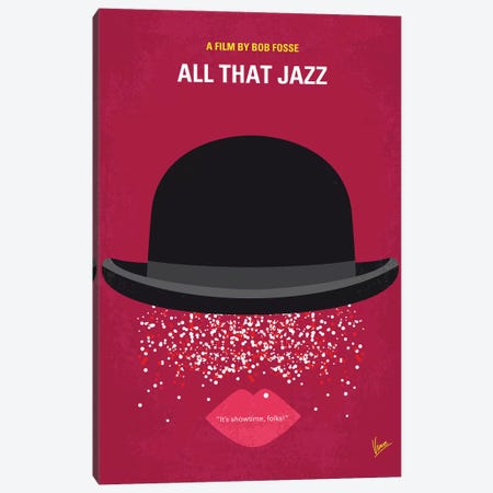 All That Jazz Minimal Movie Poster Canvas Print #CKG1313} by Chungkong Canvas Artwork