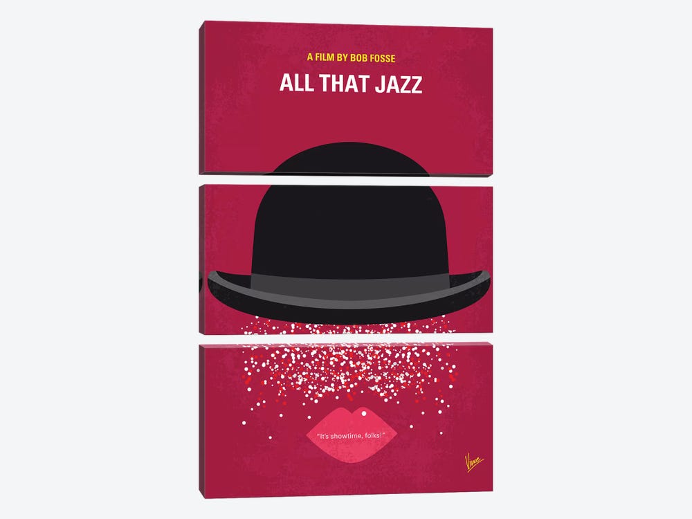 All That Jazz Minimal Movie Poster by Chungkong 3-piece Canvas Print