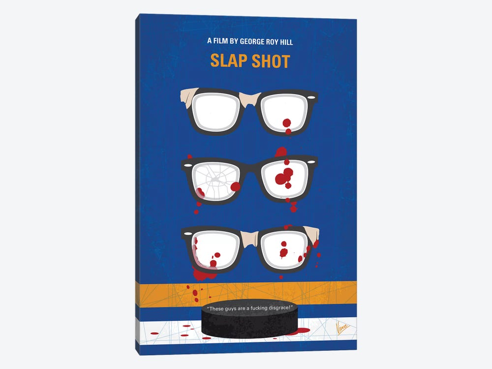 Slap Shot Minimal Movie Poster by Chungkong 1-piece Canvas Art