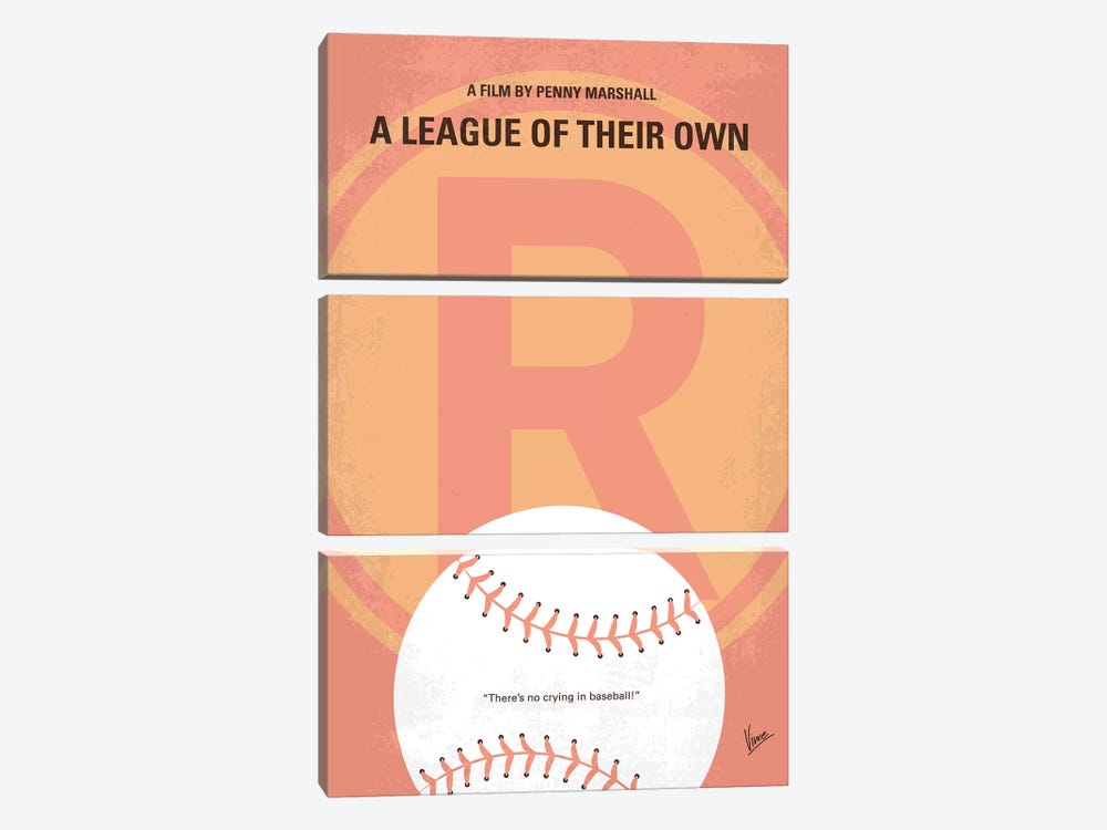 A League Of Their Own Minimal Movie Poster 3-piece Canvas Print