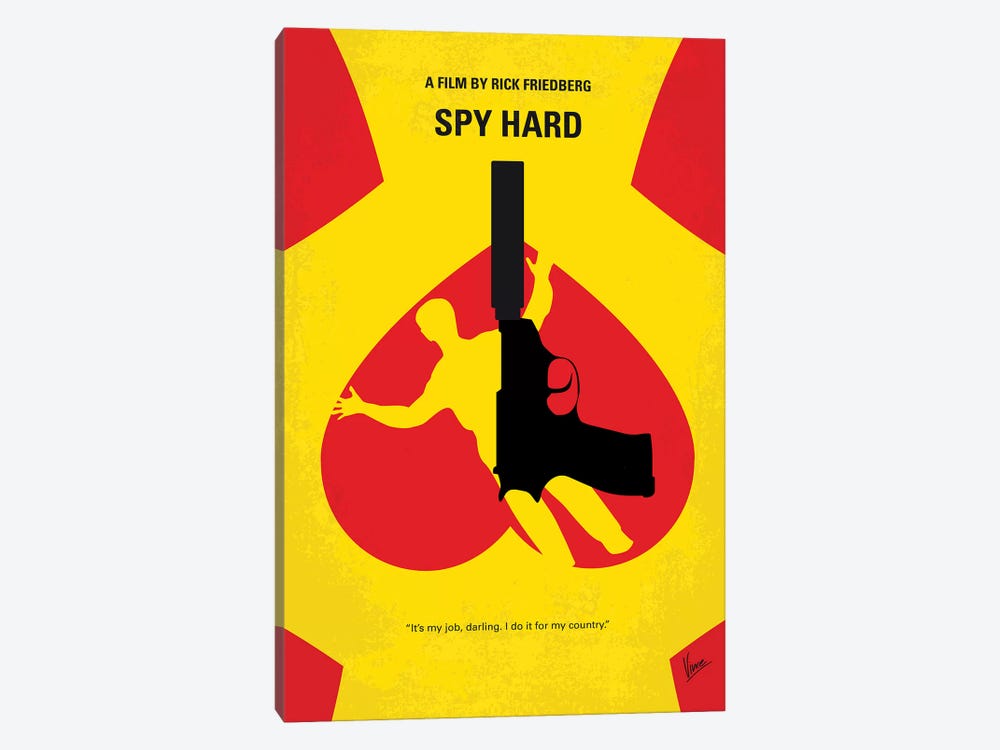 Spy Hard Minimal Movie Poster by Chungkong 1-piece Canvas Art Print