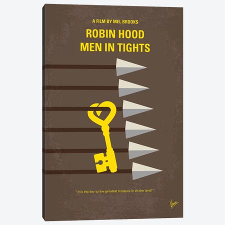 Robin Hood – Men In Tights Minimal Movie Poster Canvas Print #CKG1320} by Chungkong Art Print