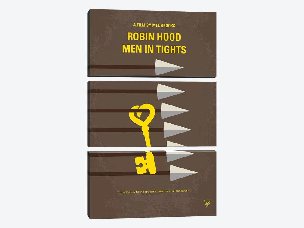 Robin Hood – Men In Tights Minimal Movie Poster by Chungkong 3-piece Canvas Art Print