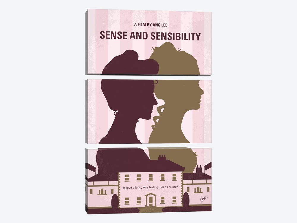 Sense And Sensibility Minimal Movie Poster by Chungkong 3-piece Canvas Wall Art