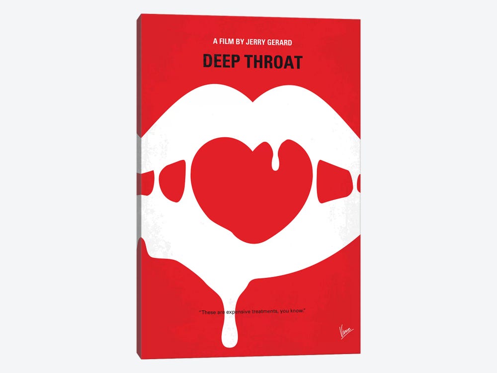 Deep Throat Minimal Movie Poster by Chungkong 1-piece Canvas Art Print