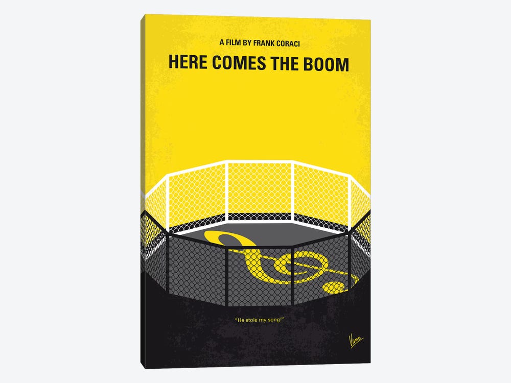 Here Comes The Boom Minimal Movie Poster by Chungkong 1-piece Canvas Art Print