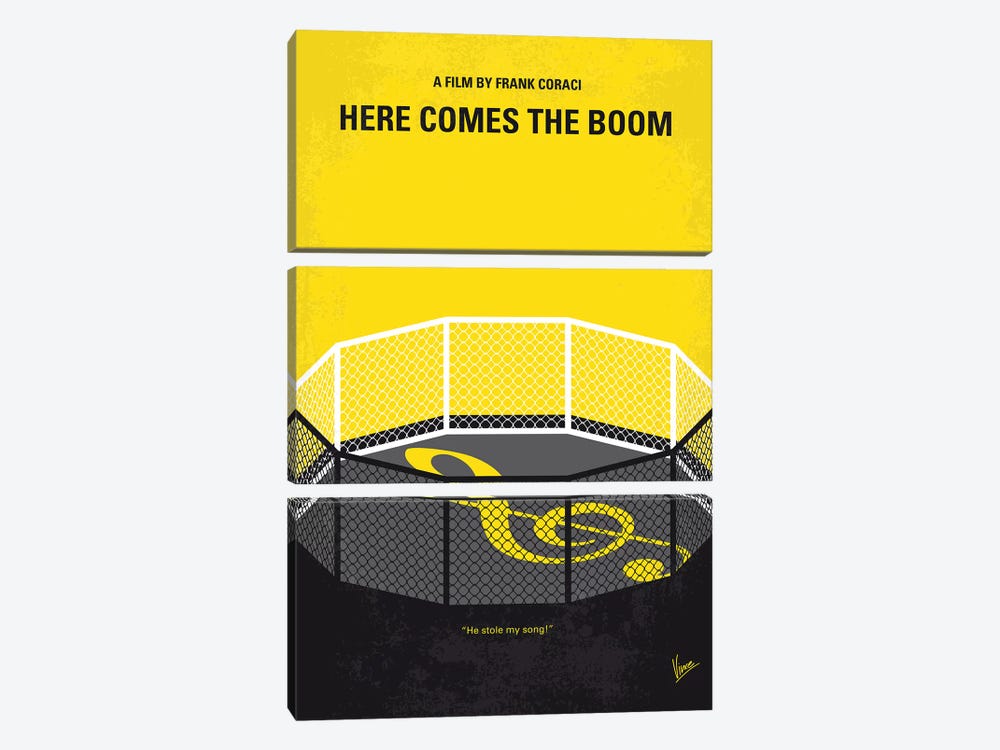 Here Comes The Boom Minimal Movie Poster by Chungkong 3-piece Canvas Print