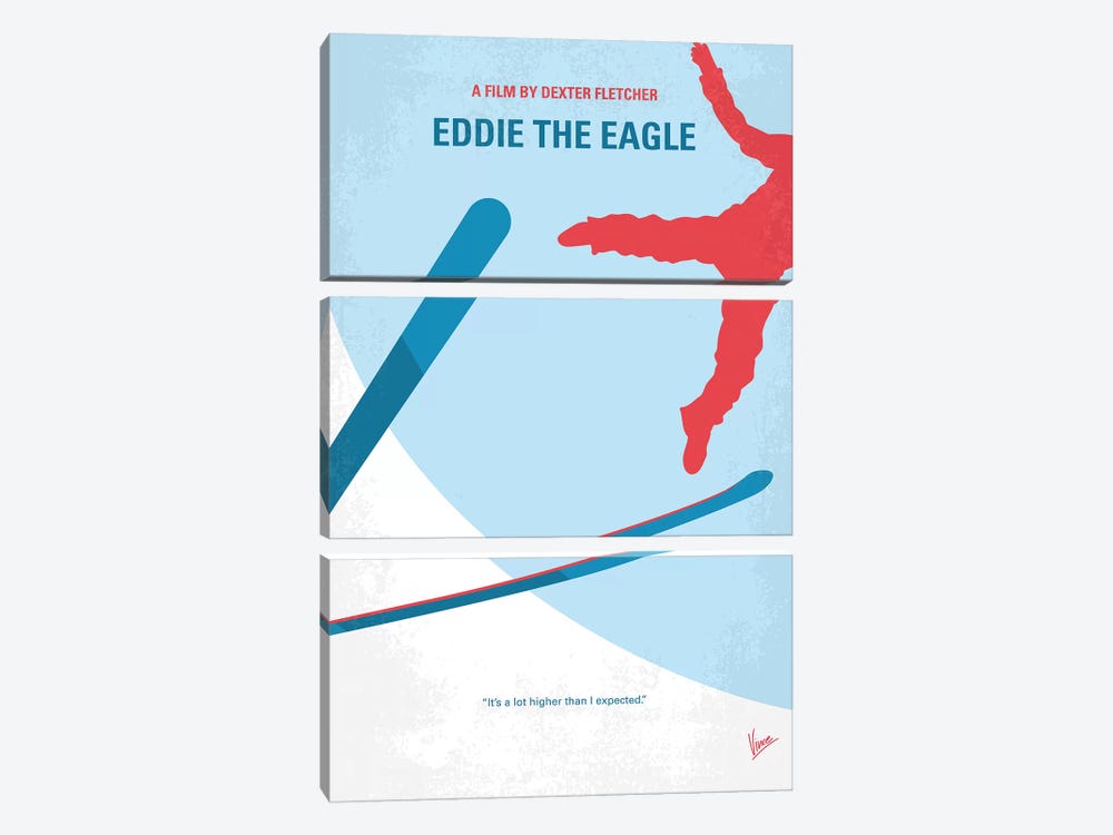Eddie The Eagle Minimal Movie Poster by Chungkong 3-piece Canvas Artwork
