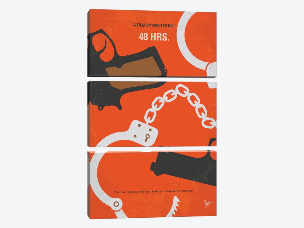 48 Hours Minimal Movie Poster by Chungkong 3-piece Canvas Art Print