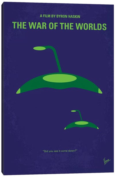 War Of The Worlds Minimal Movie Poster Canvas Art Print - Science Fiction Minimalist Movie Posters