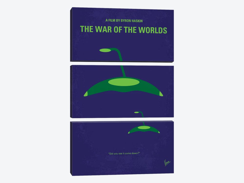War Of The Worlds Minimal Movie Poster 3-piece Canvas Art Print