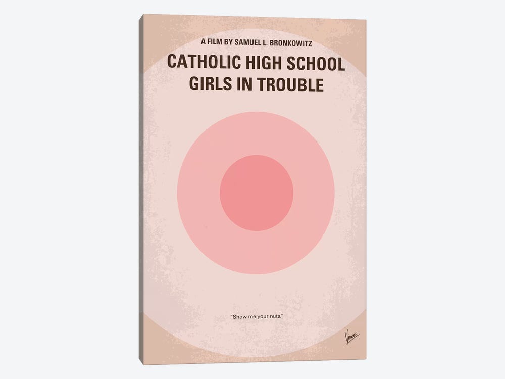 Catholic High School Girls In Trouble Minimal Movie Poster by Chungkong 1-piece Canvas Wall Art