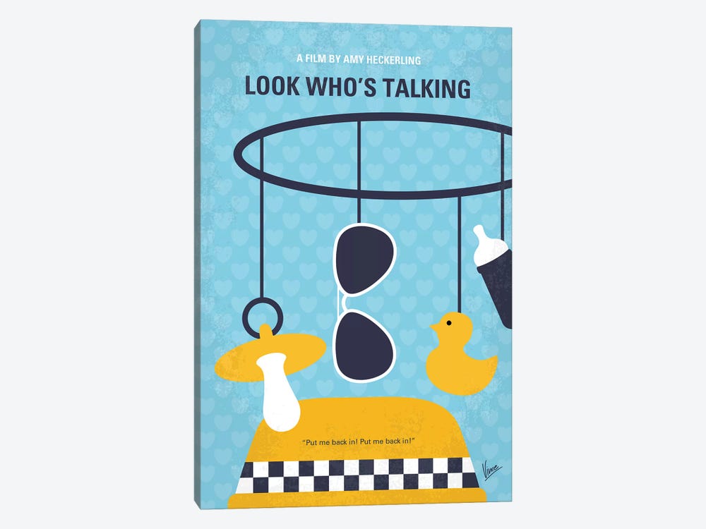 Look Who's Talking Minimal Movie Poster by Chungkong 1-piece Canvas Art