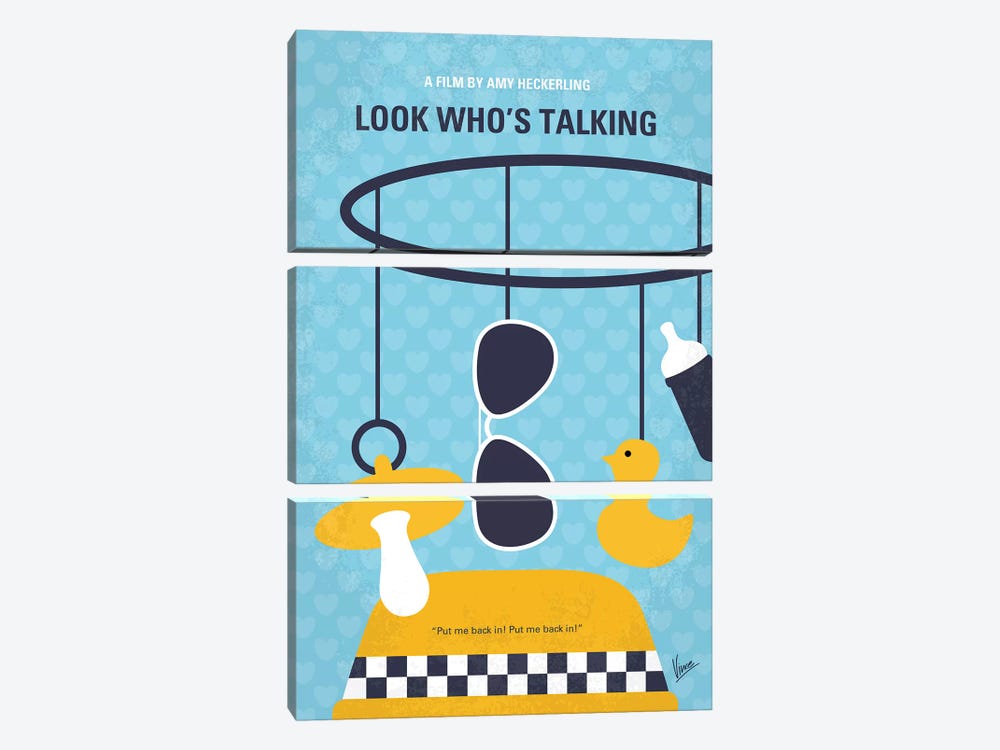 Look Who's Talking Minimal Movie Poster by Chungkong 3-piece Canvas Artwork