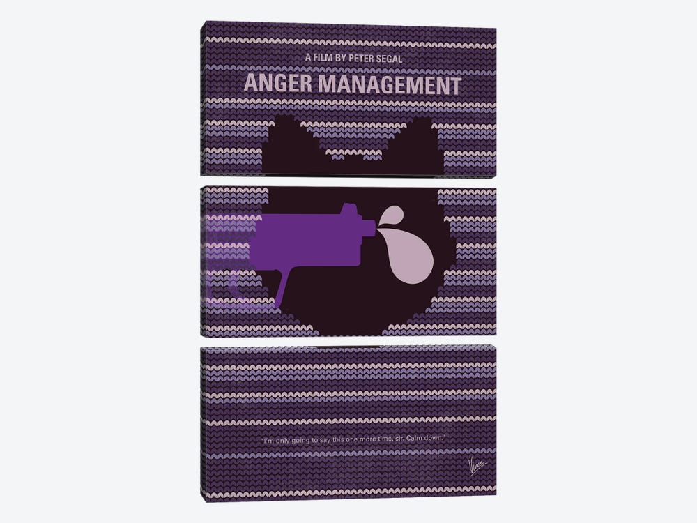 Anger Management Minimal Movie Poster by Chungkong 3-piece Canvas Art Print