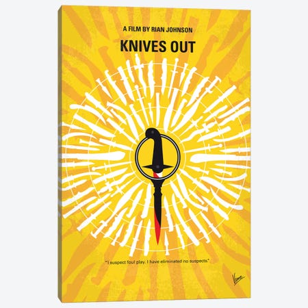 Knives Out Minimal Movie Poster Canvas Print #CKG1339} by Chungkong Canvas Artwork