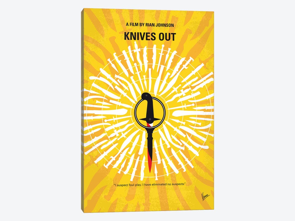 Knives Out Minimal Movie Poster by Chungkong 1-piece Canvas Print