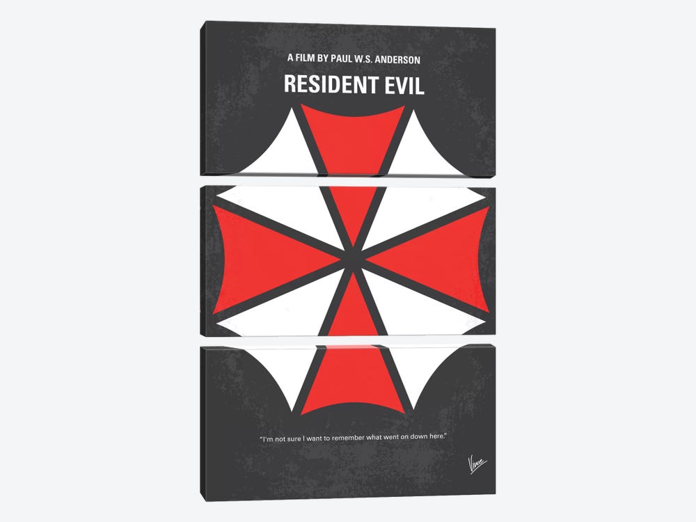 Resident Evil Minimal Movie Poster by Chungkong 3-piece Canvas Wall Art
