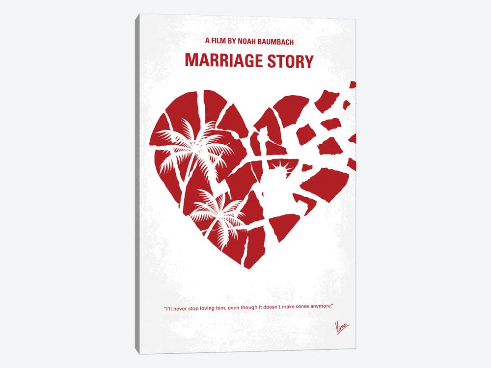 Marriage Story Minimal Movie Poster by Chungkong 1-piece Canvas Artwork