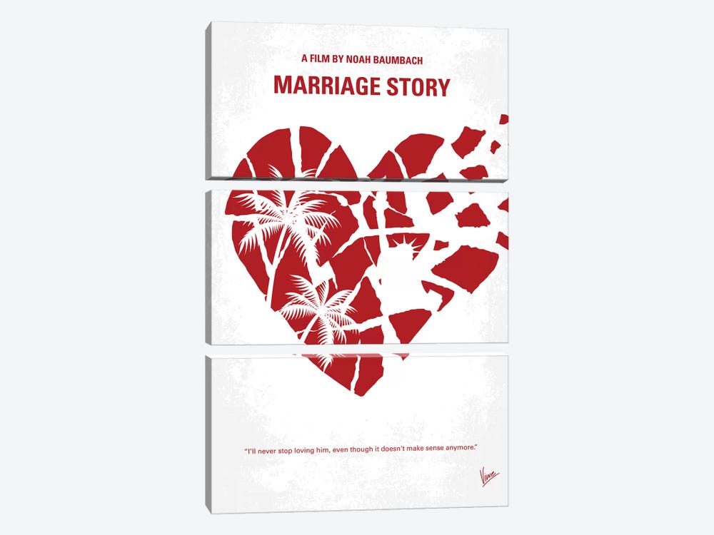 Marriage Story Minimal Movie Poster by Chungkong 3-piece Canvas Wall Art
