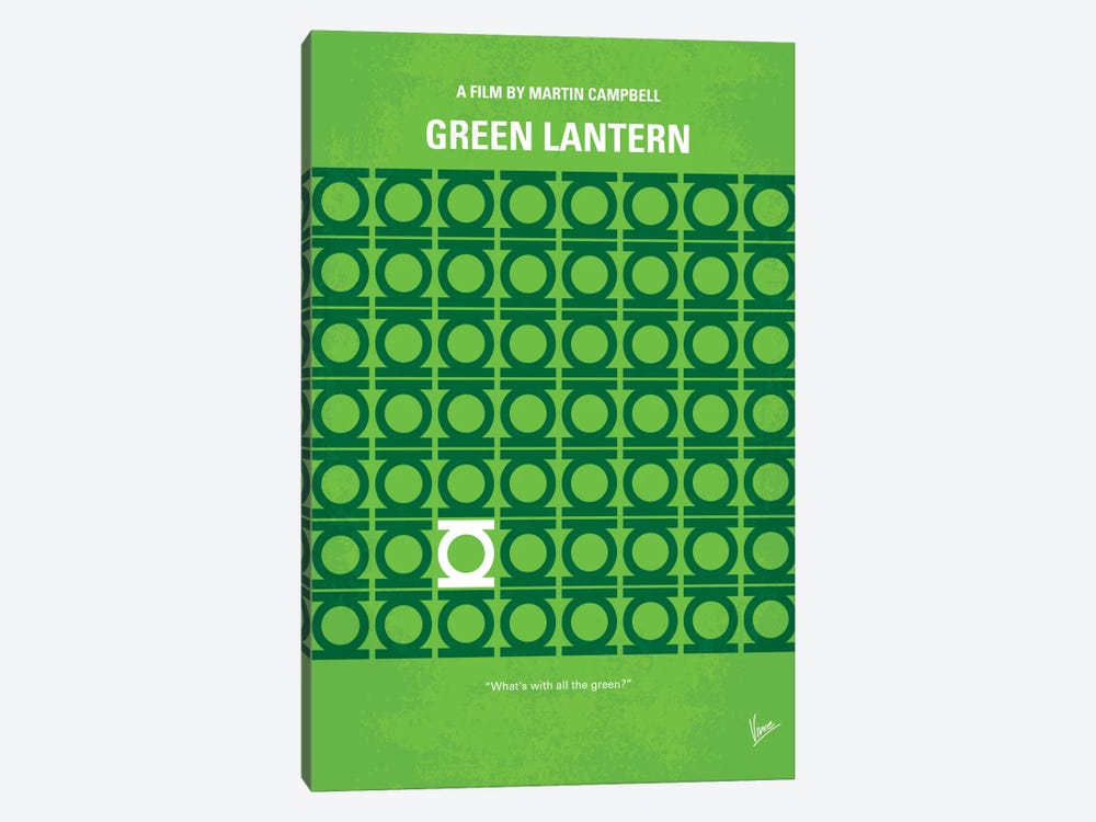 Green Lantern Minimal Movie Poster by Chungkong 1-piece Canvas Print
