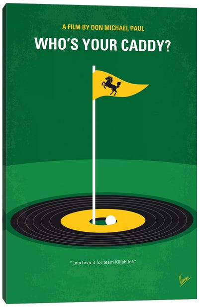 My Whos Your Caddy Minimal Movie Poster Canvas Art Print - Sports Film Art