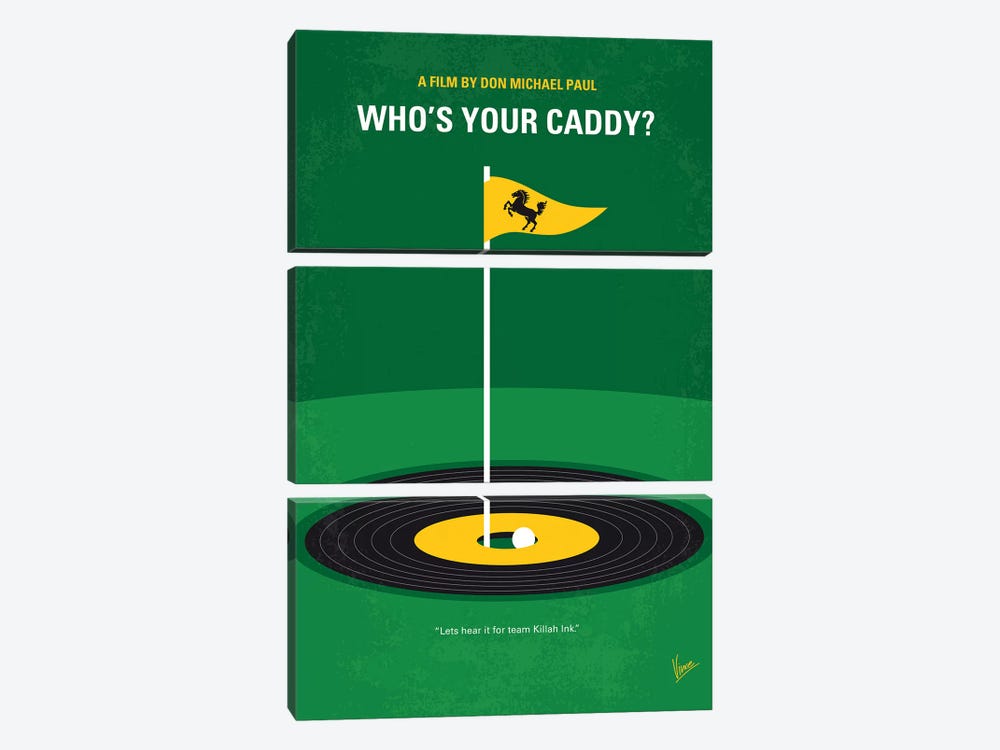 My Whos Your Caddy Minimal Movie Poster by Chungkong 3-piece Canvas Art Print