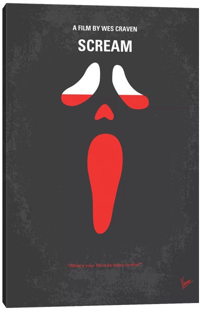 Scream Minimal Movie Poster Canvas Art Print - Nineties Nostalgia Art