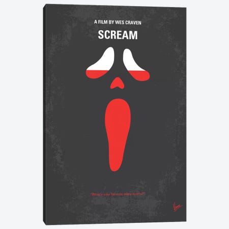 Scream Minimal Movie Poster Canvas Print #CKG135} by Chungkong Canvas Art