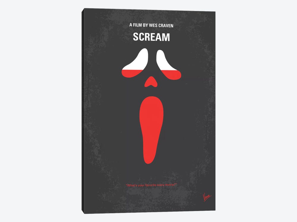 Scream Minimal Movie Poster by Chungkong 1-piece Canvas Wall Art