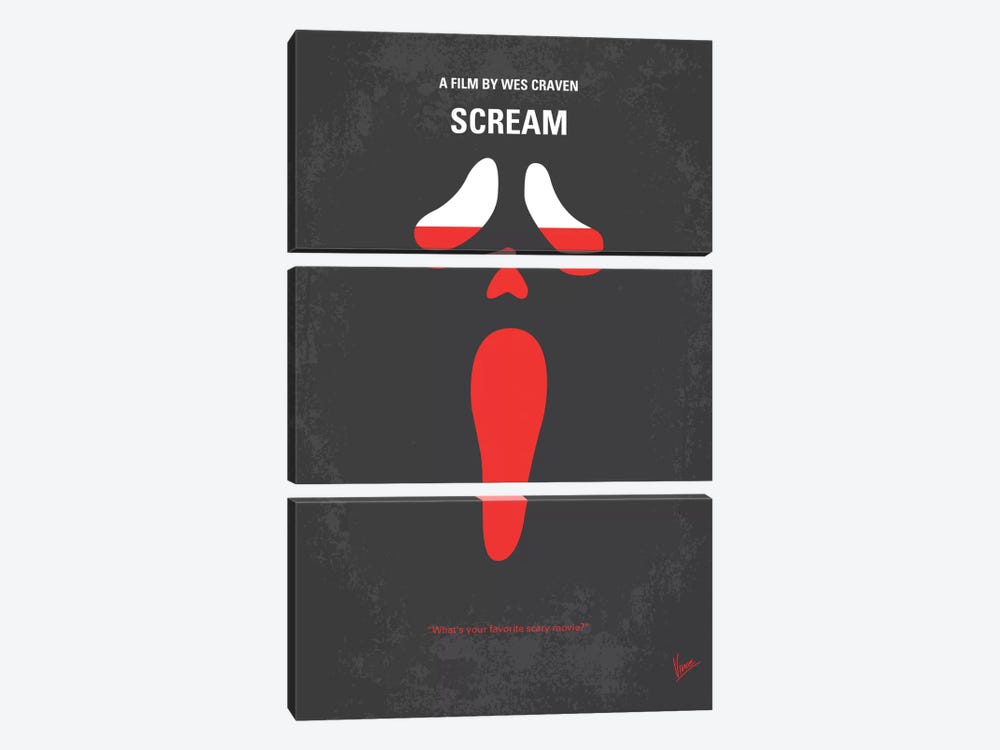 Scream Minimal Movie Poster by Chungkong 3-piece Canvas Wall Art