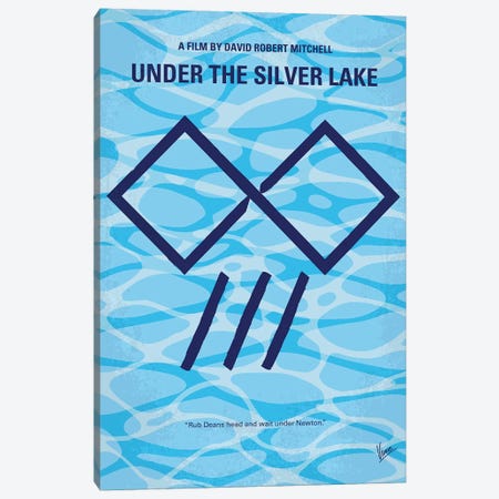 My Under The Silver Lake Minimal Movie Poster Canvas Print #CKG1360} by Chungkong Art Print
