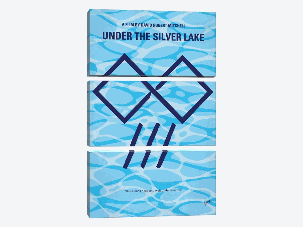 My Under The Silver Lake Minimal Movie Poster by Chungkong 3-piece Canvas Print